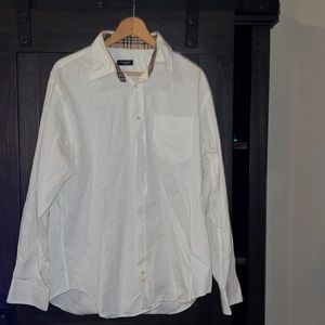 Burberry Mens Cotton Button Down Shirt with print on collar